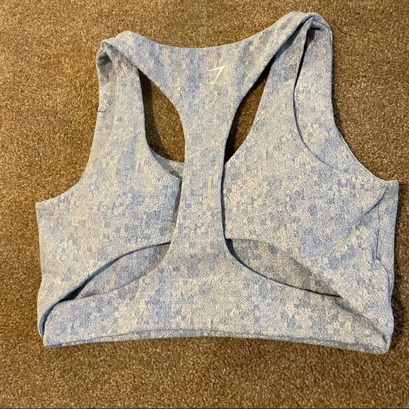NWOT Gymshark Malibu Blue Marl Fleur Sports Bra - Picture 6 of 9
